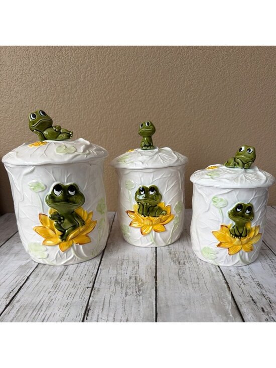 Sears Other - Sears Neil the Frog 3-Piece Canister Set Vintage 1979 w/Lids - Minor Flaws